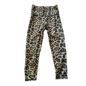 Terez Leopard Print High Waist Leggings Made in USA Size M
